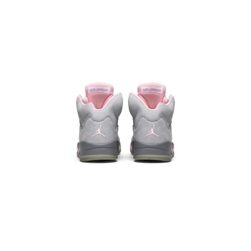 Air Jordan 5 Retro Sølv Lyserød Grå Sko Dame