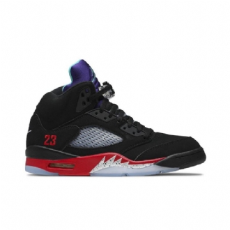 Air Jordan 5 Retro Sort Rød Lilla Sølv Grøn Sko Herre