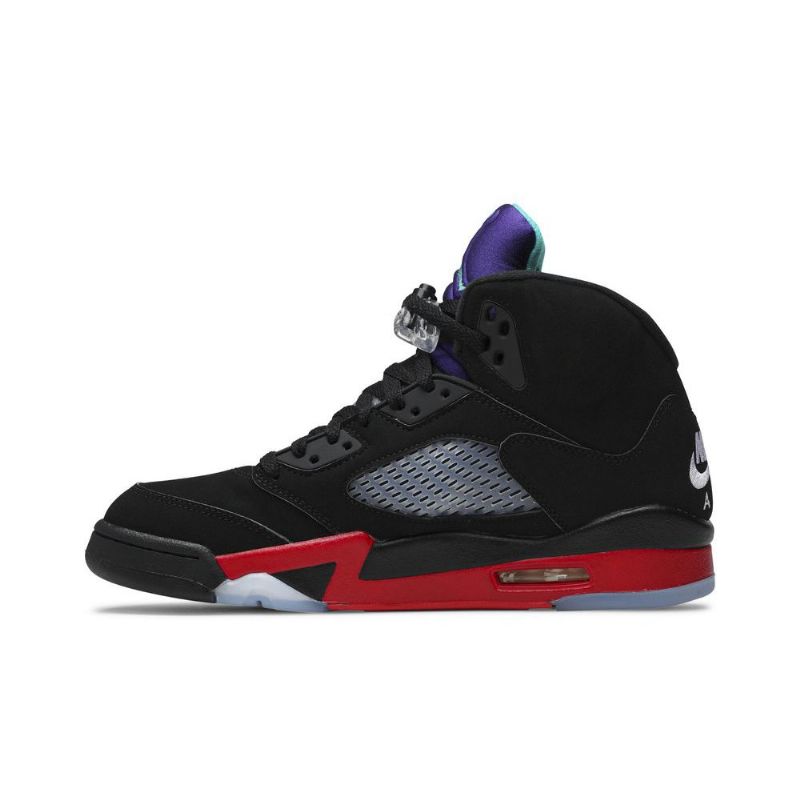 Air Jordan 5 Retro Sort Rød Lilla Sølv Grøn Sko Herre