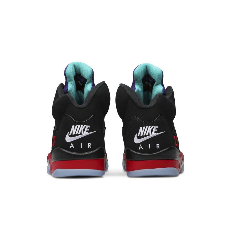 Air Jordan 5 Retro Sort Rød Lilla Sølv Grøn Sko Herre