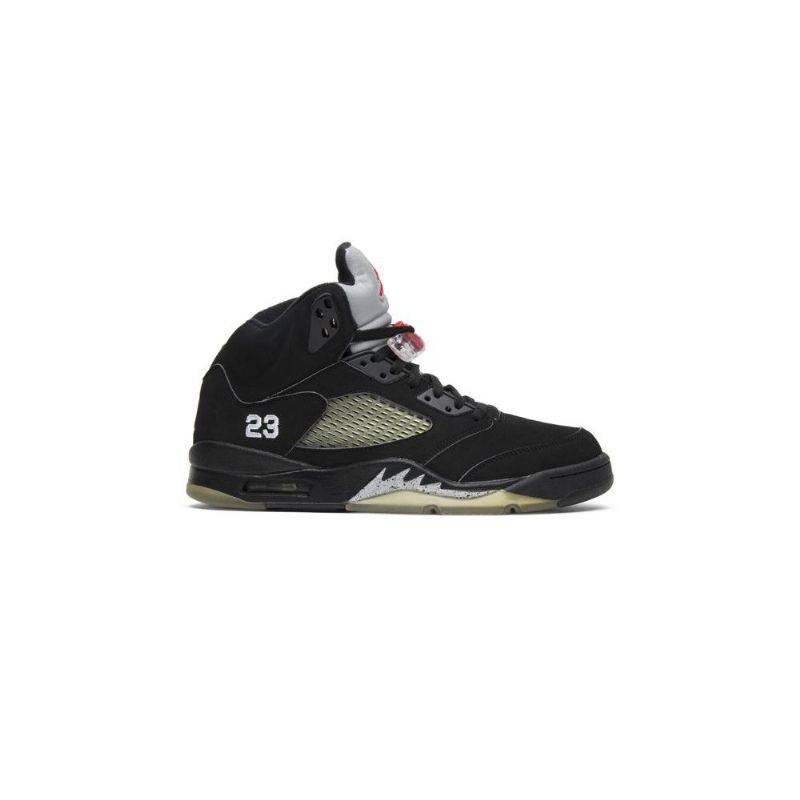 Air Jordan 5 Retro Sort Sølv Grøn Rød Sko Herre