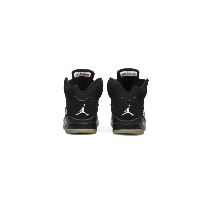 Air Jordan 5 Retro Sort Sølv Grøn Rød Sko Herre