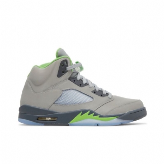 Air Jordan 5 Sølv Grøn Grå Sko Herre