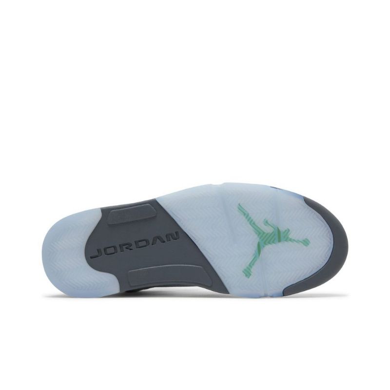 Air Jordan 5 Sølv Grøn Grå Sko Herre