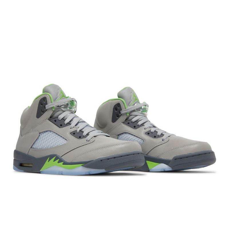 Air Jordan 5 Sølv Grøn Grå Sko Herre