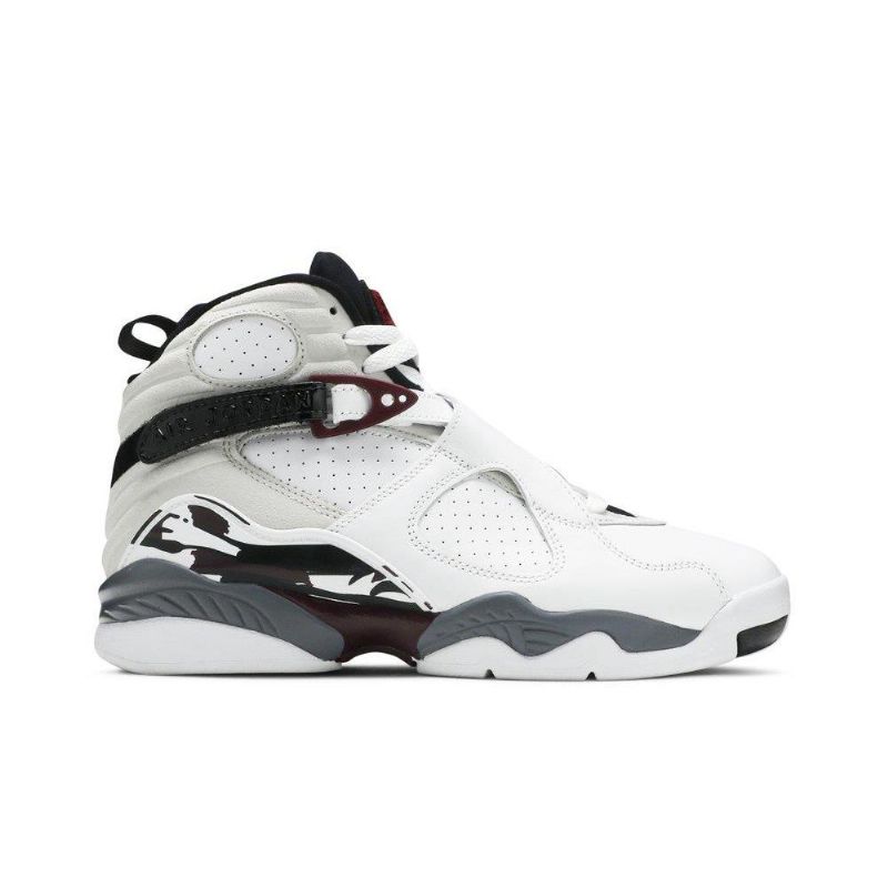 Air Jordan 8 Retro Hvid Sort Grå Bordeaux Sko Dame
