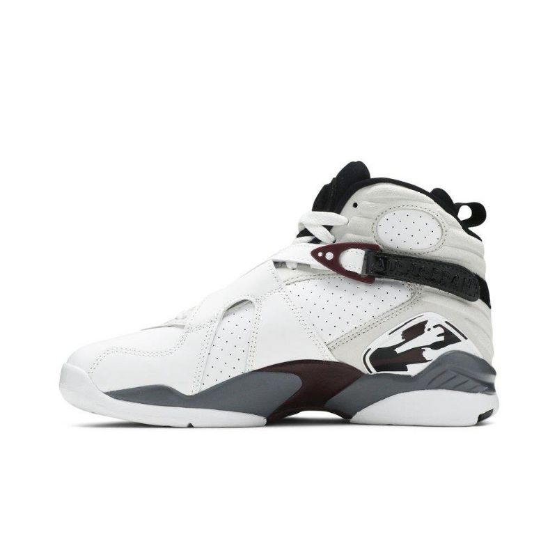 Air Jordan 8 Retro Hvid Sort Grå Bordeaux Sko Dame