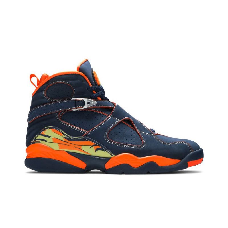 Air Jordan 8 Retro Ls Marineblå Orange Grøn Sko Herre
