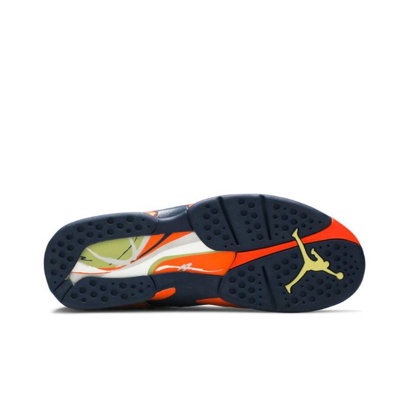 Air Jordan 8 Retro Ls Marineblå Orange Grøn Sko Herre