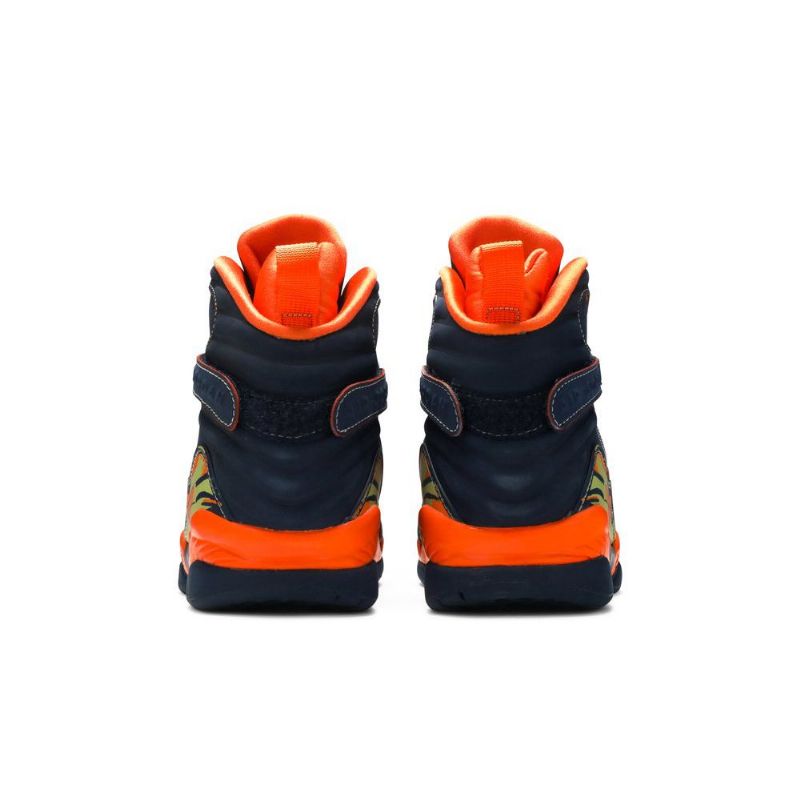 Air Jordan 8 Retro Ls Marineblå Orange Grøn Sko Herre