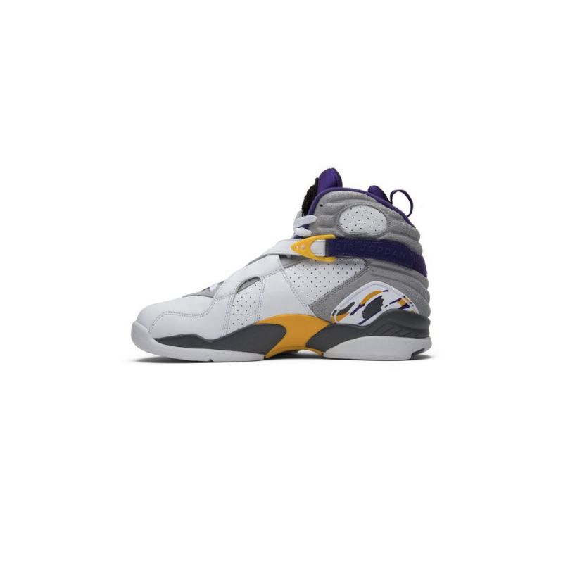 Air Jordan 8 Retro Pe Hvid Grå Lilla Gul Sko Herre