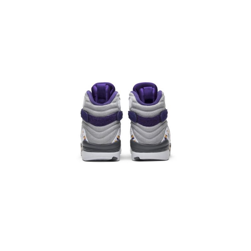 Air Jordan 8 Retro Pe Hvid Grå Lilla Gul Sko Herre