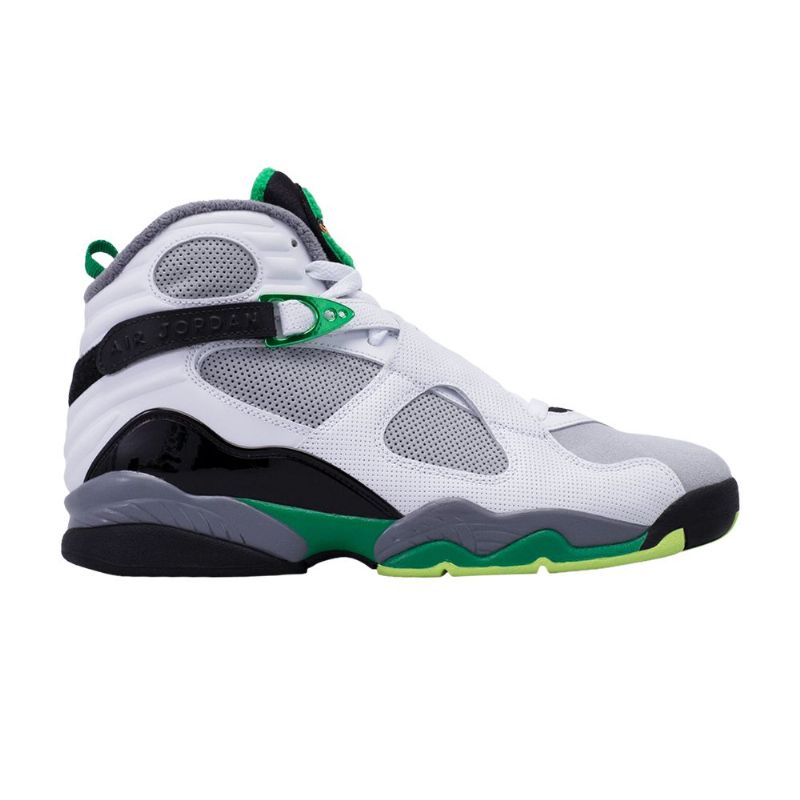 Air Jordan 8 Retro Pe Hvid Grå Sort Grøn Sko Herre