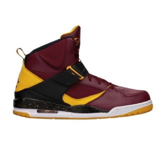 Air Jordan Flight 45 High Bordeaux Sort Guld Sko Herre