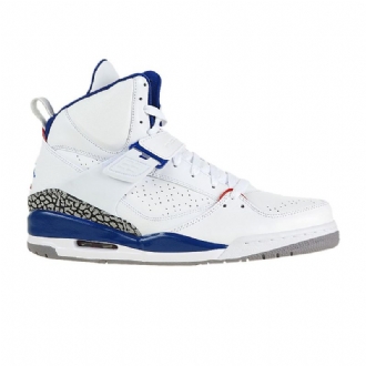 Air Jordan Flight 45 High Hvid Blå Grå Sko Herre