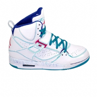 Air Jordan Flight 45 High Hvid Grøn Lilla Sko Dame