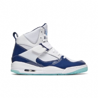 Air Jordan Flight 45 High Hvid Marineblå Blå Sko Herre