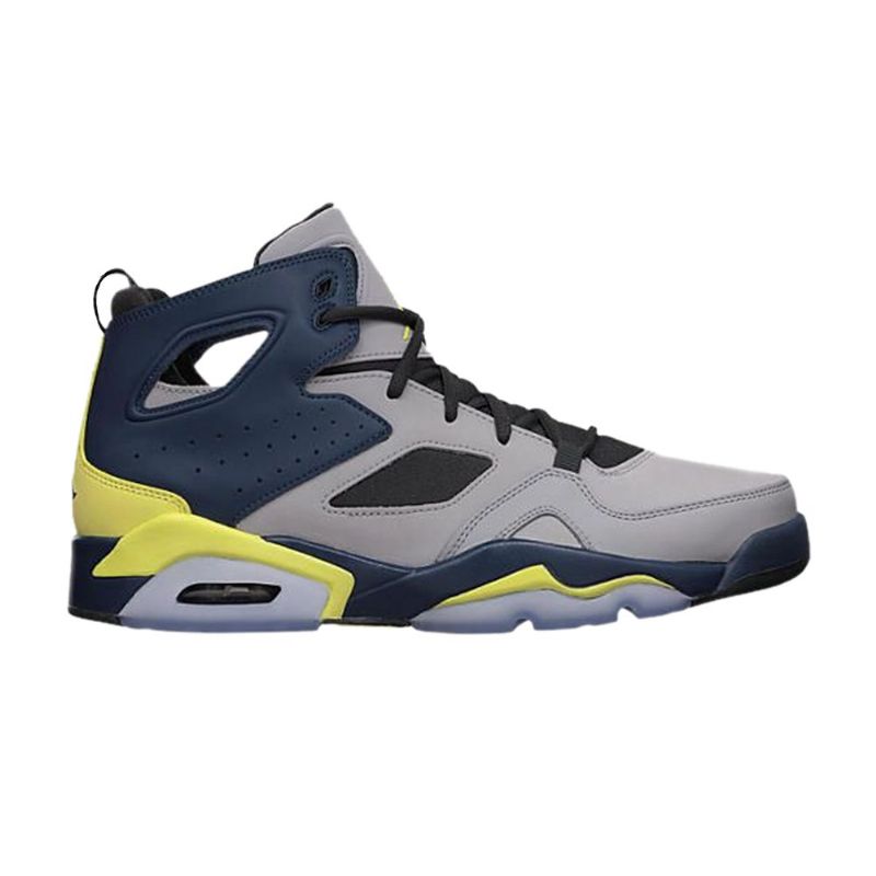 Air Jordan Flight Club 91 Sølv Gul Blå Sort Sko Herre