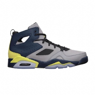 Air Jordan Flight Club 91 Sølv Gul Blå Sort Sko Herre