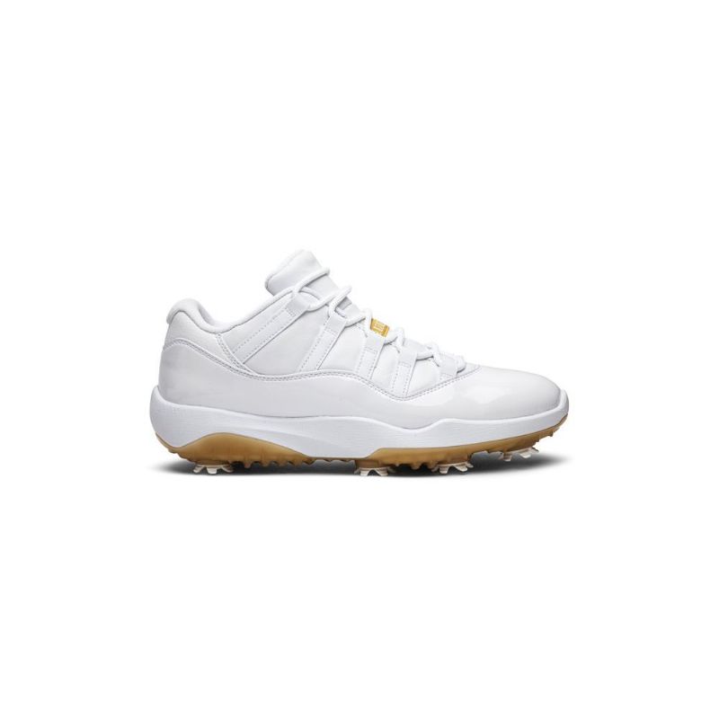 Air Jordan 11 Low Golf Hvid Guld Sko Herre