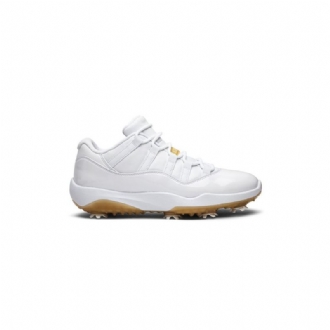 Air Jordan 11 Low Golf Hvid Guld Sko Herre