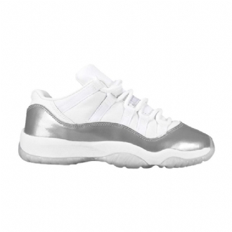 Air Jordan 11 Retro Low Hvid Sølv Sko Dame
