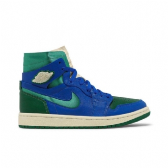 Air Jordan 1 Aleali May High Zoom Comfort Blå Grøn Sko Dame