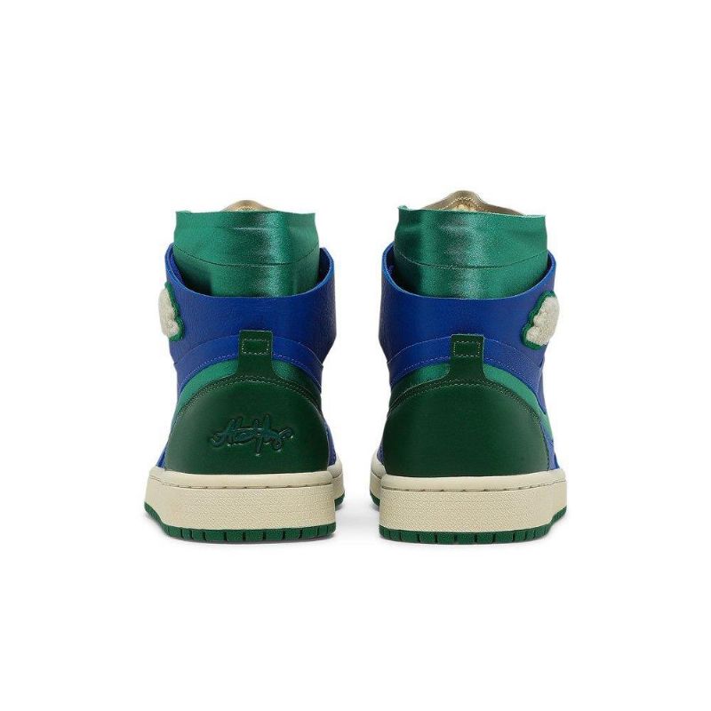 Air Jordan 1 Aleali May High Zoom Comfort Blå Grøn Sko Dame