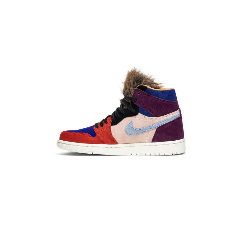 Air Jordan 1 Aleali May Retro High Bordeaux Lyserød Rød Blå Sort Sko Dame