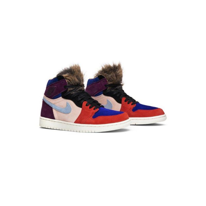 Air Jordan 1 Aleali May Retro High Bordeaux Lyserød Rød Blå Sort Sko Dame