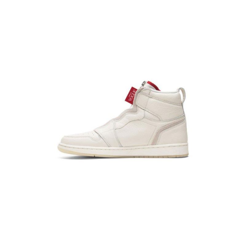 Air Jordan 1 Anna Wintour Retro High Zip Hvid Rød Sko Dame