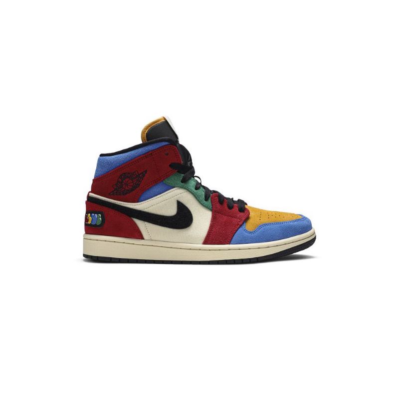 Air Jordan 1 Blå The Great Mid Beige Flerfarvede Sko Herre
