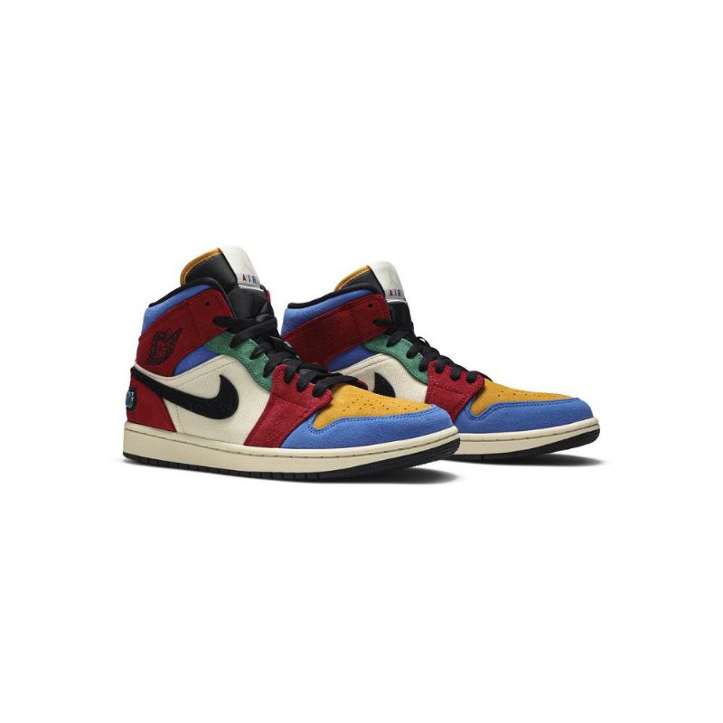 Air Jordan 1 Blå The Great Mid Beige Flerfarvede Sko Herre