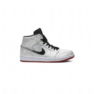 Air Jordan 1 Clot Mid Hvid Sort Rød Sko Herre