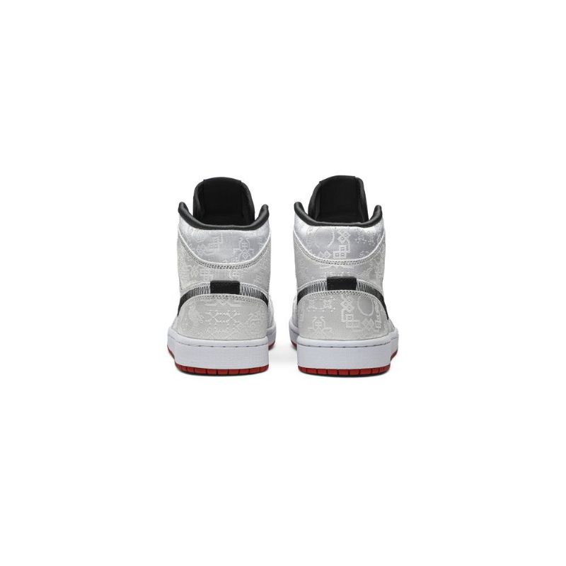 Air Jordan 1 Clot Mid Hvid Sort Rød Sko Herre