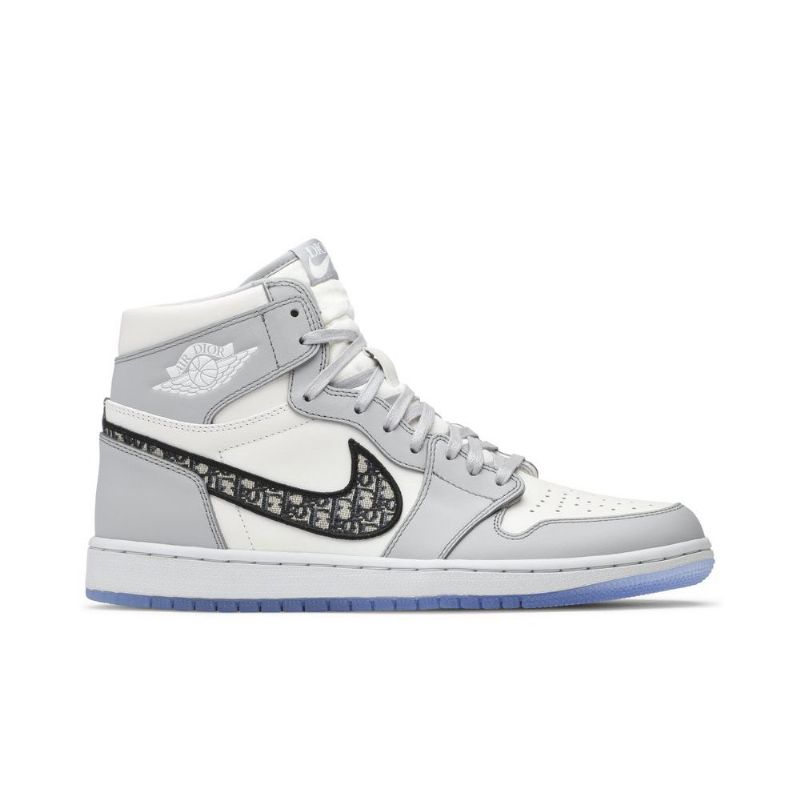 Air Jordan 1 Dior High Grå Hvid Sort Sko Herre