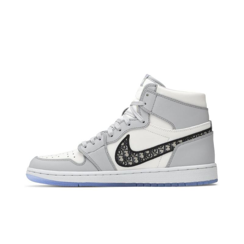 Air Jordan 1 Dior High Grå Hvid Sort Sko Herre