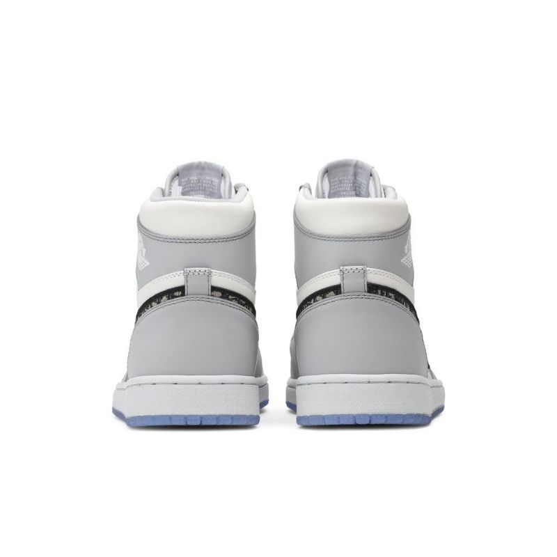 Air Jordan 1 Dior High Grå Hvid Sort Sko Herre