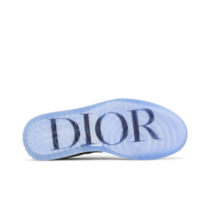 Air Jordan 1 Dior Low Grå Hvid Sort Sko Herre