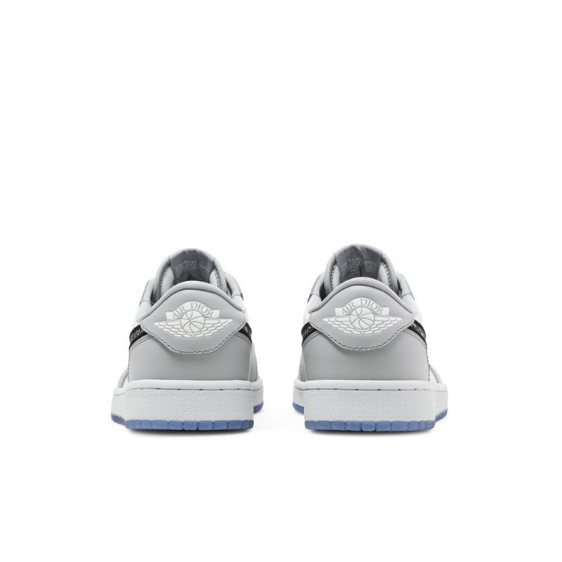 Air Jordan 1 Dior Low Grå Hvid Sort Sko Herre