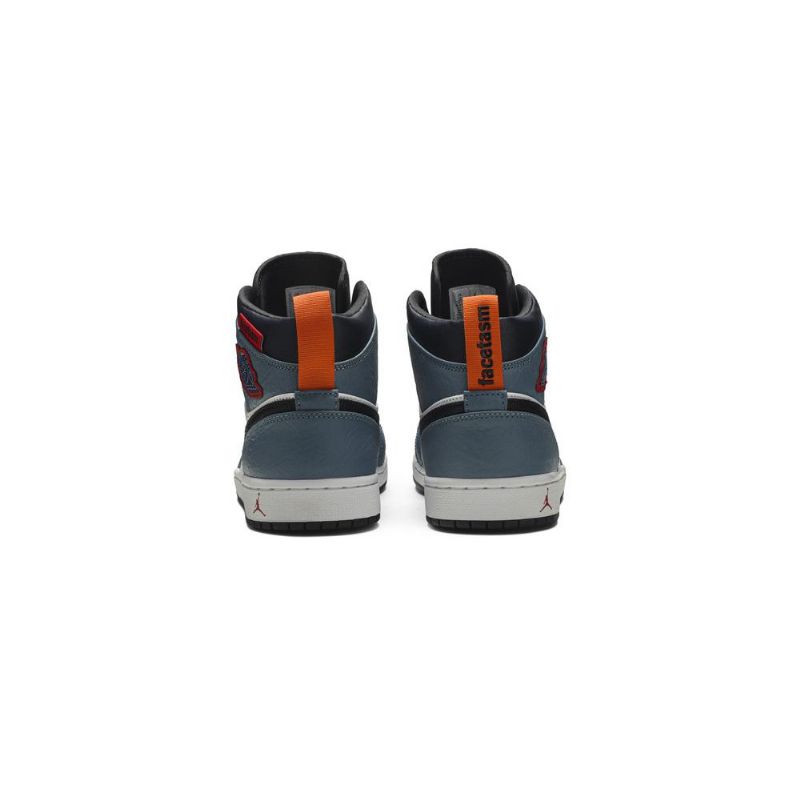 Air Jordan 1 Facetasm Mid Hvid Blå Sort Sko Herre