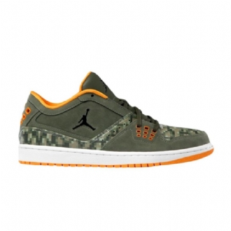 Air Jordan 1 Flight Low Olivengrøn Orange Sko Herre