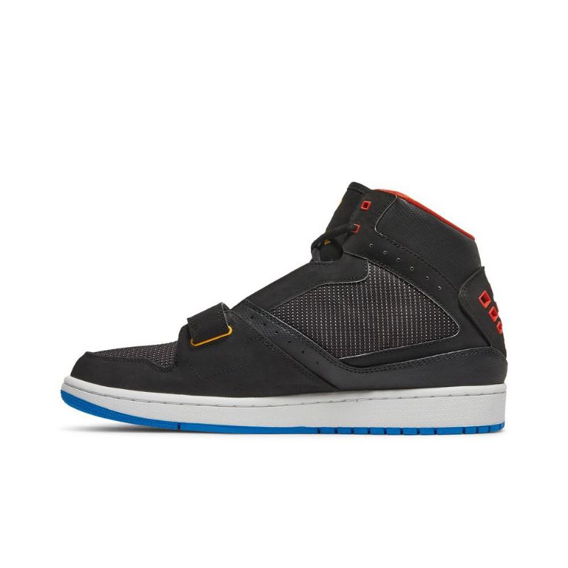 Air Jordan 1 Flight Strap Sort Guld Orange Blå Sko Herre