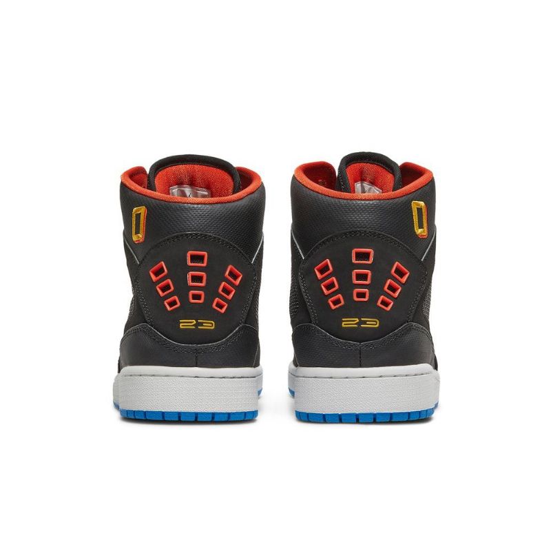 Air Jordan 1 Flight Strap Sort Guld Orange Blå Sko Herre