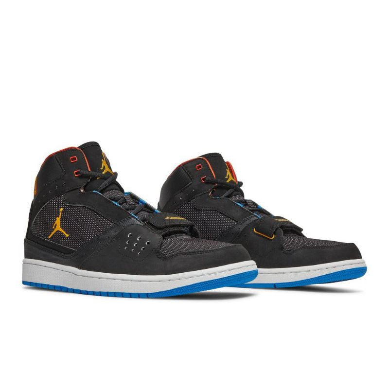 Air Jordan 1 Flight Strap Sort Guld Orange Blå Sko Herre