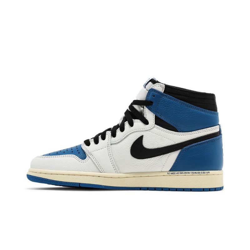 Air Jordan 1 Fragment Design Travis Scott Retro High Hvid Sort Blå Sko Herre