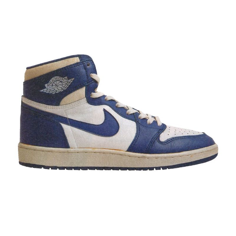 Air Jordan 1 High Hvid Blå Sko Herre