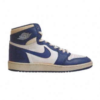 Air Jordan 1 High Hvid Blå Sko Herre