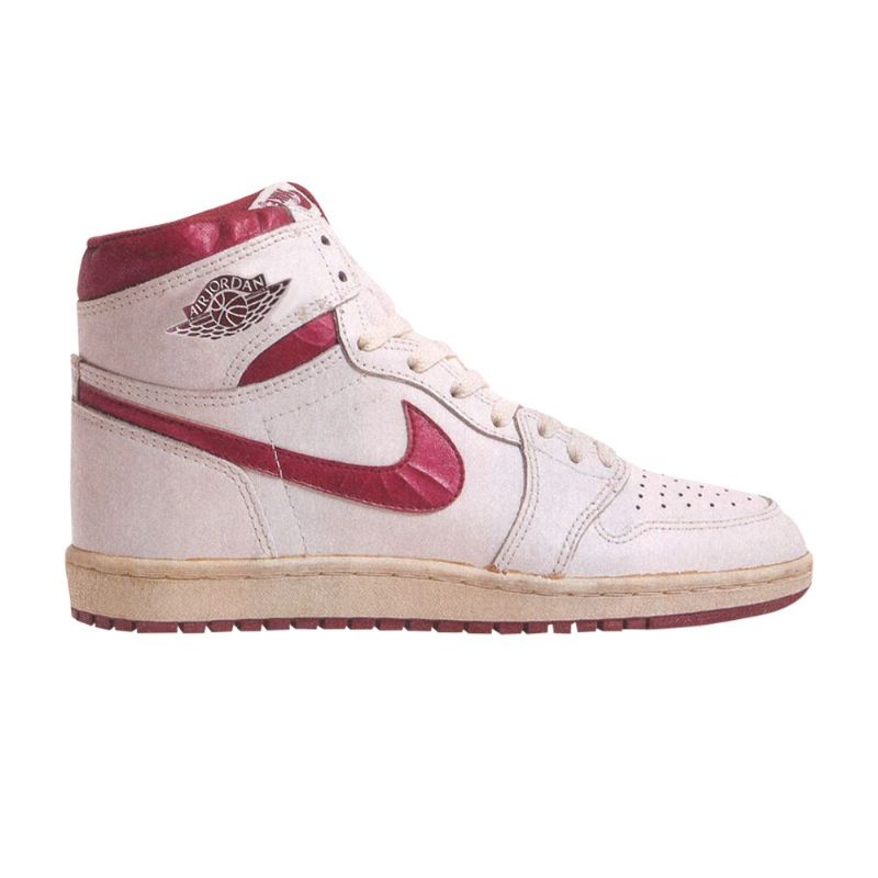 Air Jordan 1 High Hvid Bordeaux Sko Herre