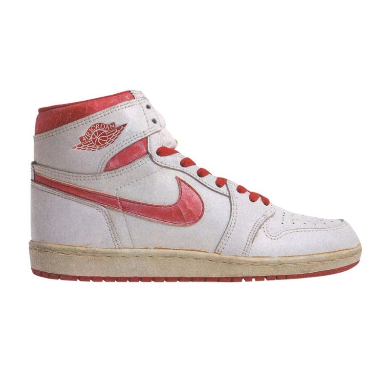 Air Jordan 1 High Hvid Rød Sko Herre